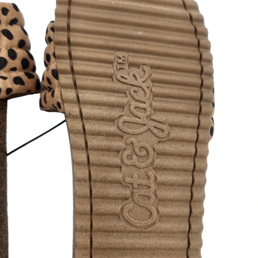 Cat & Jack Youth Girls Selma Tan Animal Print Sandals Size 3 Slide On‎ Brown